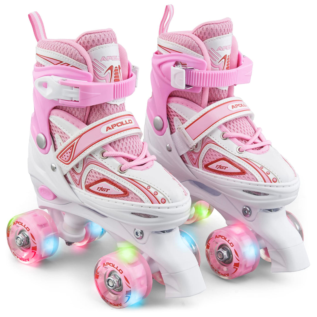 Apollo Super Quad X Pro | verstellbare Rollschuhe für Kinder | komfortable, grössenverstellbare LED