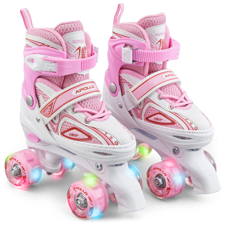Apollo Super Quad X Pro | verstellbare Rollschuhe für Kinder | komfortable, grössenverstellbare LED