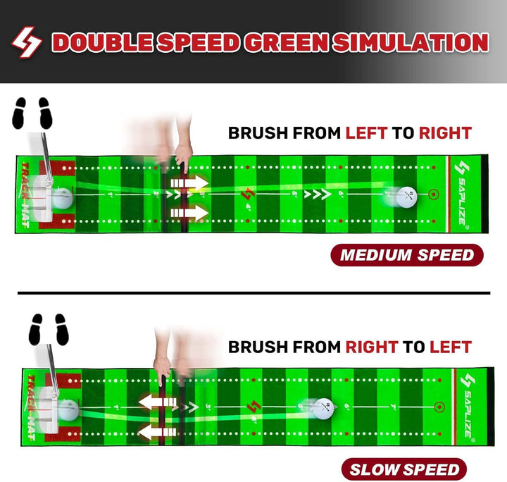 SAPLIZE Golf Putting Matte, Optionen von Bundle A (Trajectory Tracing, mit Mehreren Trainingsmodi) o