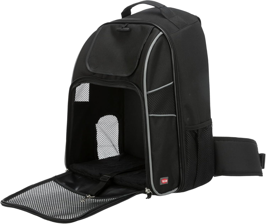 Trixie William Rucksack Tragerucksack für Haustier 33 × 43 × 23 cm schwarz, 33 × 43 × 23 cm schwarz