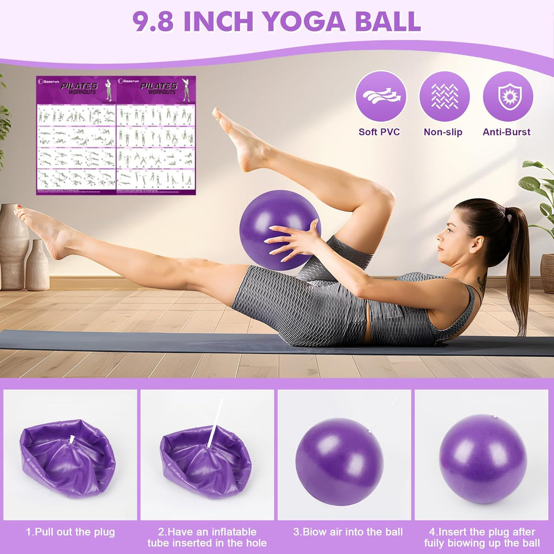 Pilates Ring Set Exercise Equipment with Exercise Bands Resistance Bands Set, Pilates Ball, Sliding
