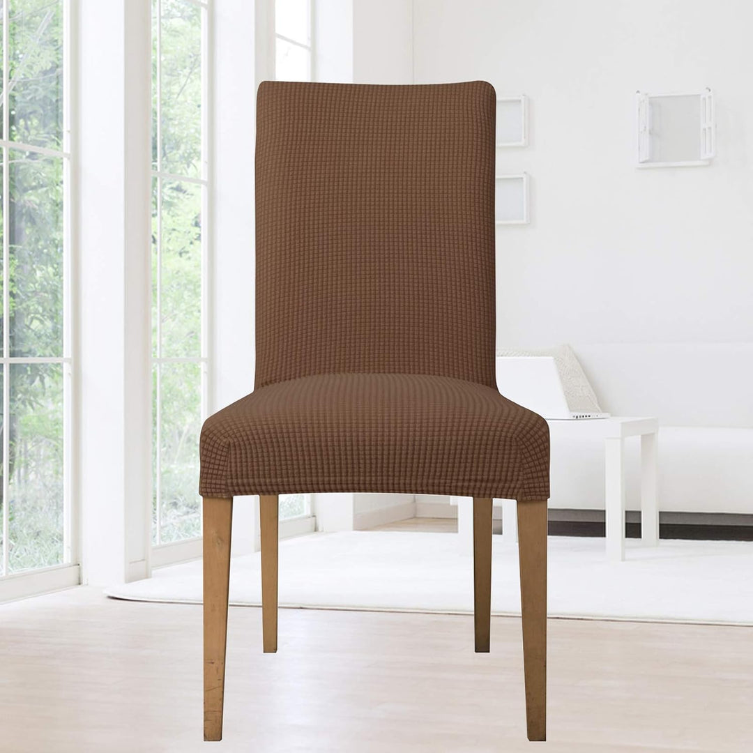 EBETA E Stuhlhussen 4 Stück, Elastische Stuhlbezug, Stretchhusse Stuhlüberzug Jacquard Hussen für Ho