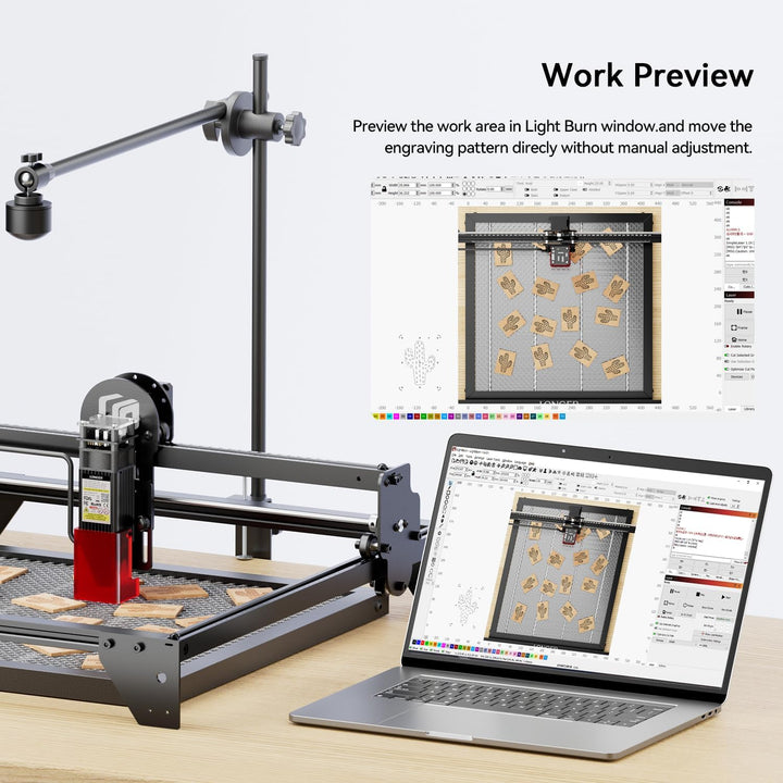 Longer LightBurn Kamera-Kit für Lasergravierer – 5MP Zeitraffer-Kamera mit präziser Positionierung,
