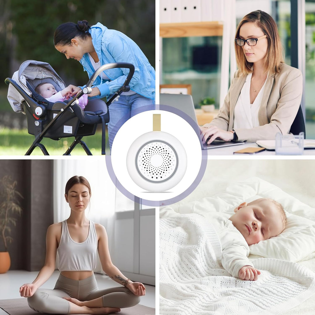 White Noise Machine Baby, Enschlafhilfe babys mit 24 Beruhigende Klänge & 3 Helligkeit Warmweisse Na