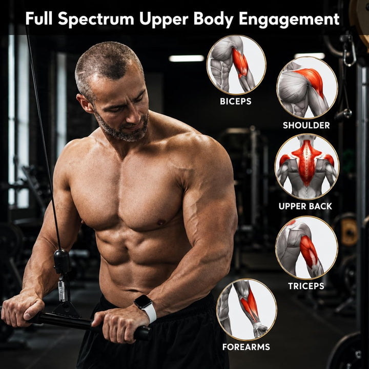 EVMT Ultimate Gym Zubehör - 68,6 cm Trizepsseil, 101,6 cm & 38,1 cm Pulldown-Stangen - Umfassendes H