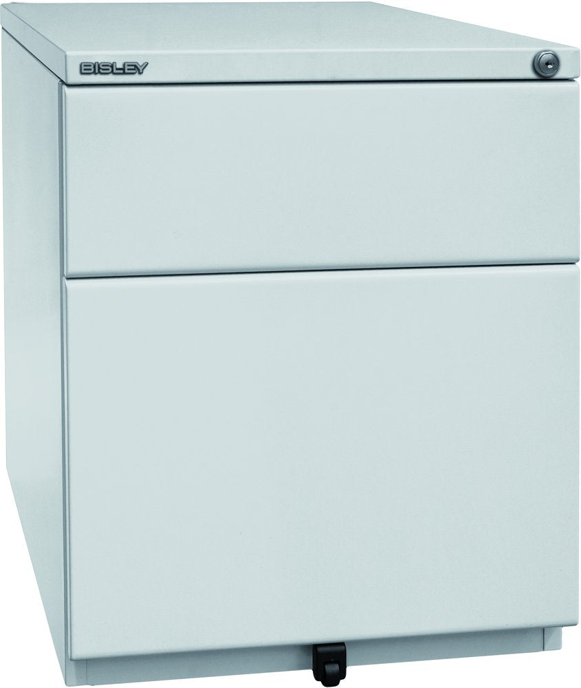 BISLEY Rollcontainer OBA mit 25 mm Top, 1 Universalschublade, 1 HR-Schublade, Metall, 645 Lichtgrau,