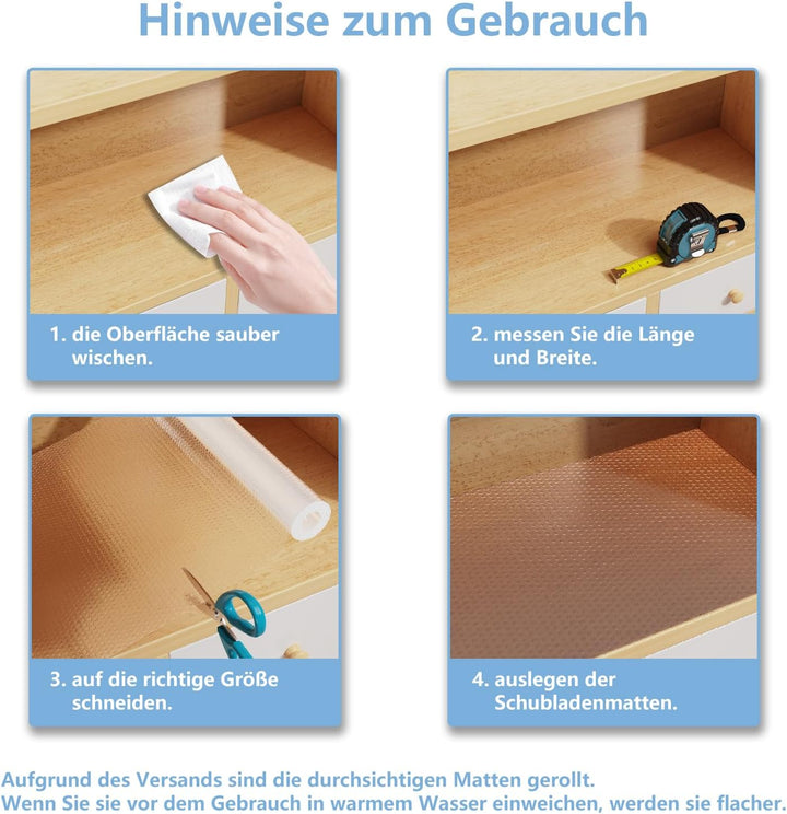 Bäcker & Lecker Schubladenmatte Antirutschmatte Küche Schubladen Matte Schubladenschoner Rutschmatte