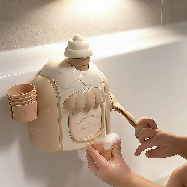Badespielzeug mit Schaumeismaschine, Eiscreme-Schaummaschine, Seifenblasen-Badespielzeug-Set mit Sau