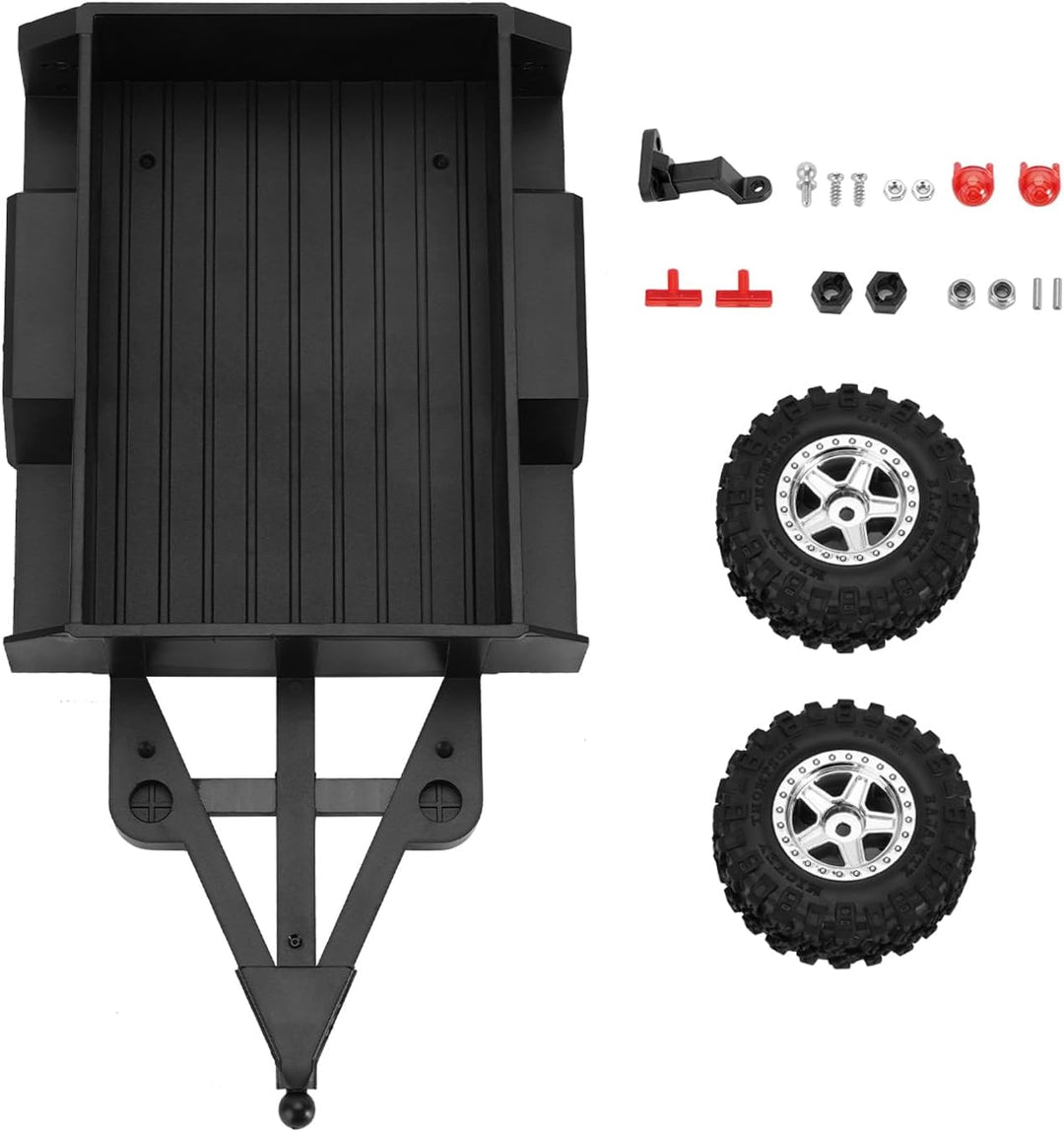 INJORA Utility Trailer mit Haken und Scale Aufbewahrungsboxen für TRX4M 1/18 RC Crawler Upgrade