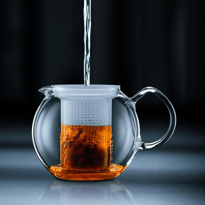 Bodum ASSAM Teebereiter (Glasgriff, Farbiger Deckel, Permanent Kunststofffilter, 1,5 liters) schwarz