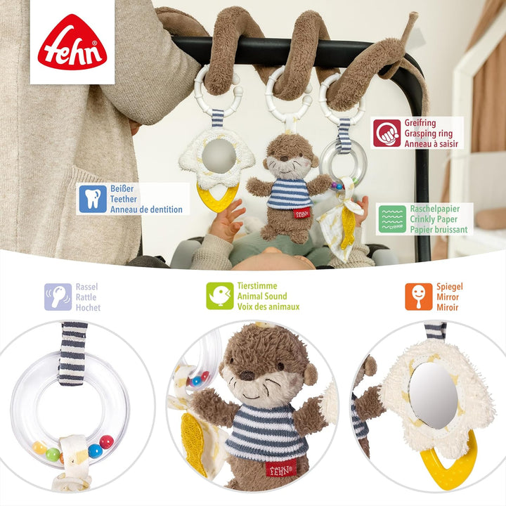 Fehn Otter Aktivitäty-Spirale, Motorikspielzeug mit Lernfunktionen zum Berühren, Fühlen und Spielen,
