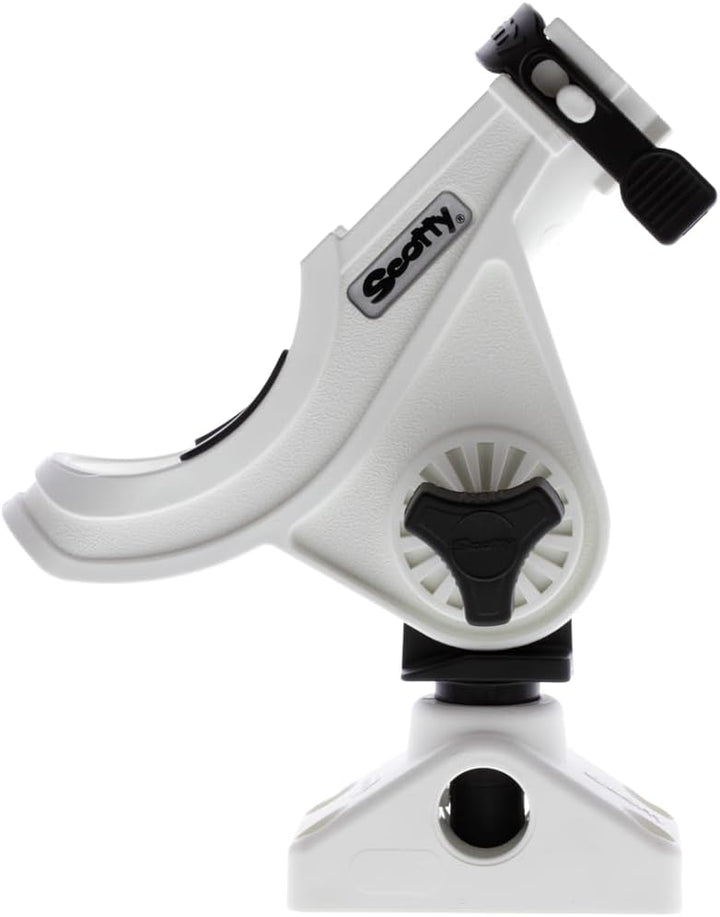 Scotty Baitcaster/Spinnrutenhalter mit 241 Seitendeck-Halterung Weiss, Weiss