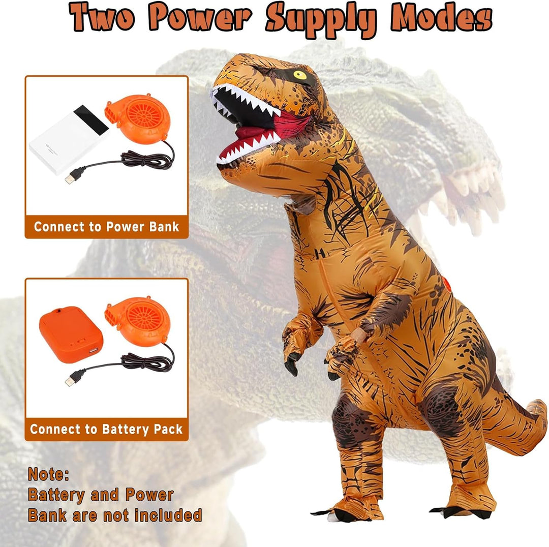 PARAYOYO Aufblasbare Dinosaurier kostüm Dino Trex Kostüm Erwachsene Dino kostüm Brown, Brown