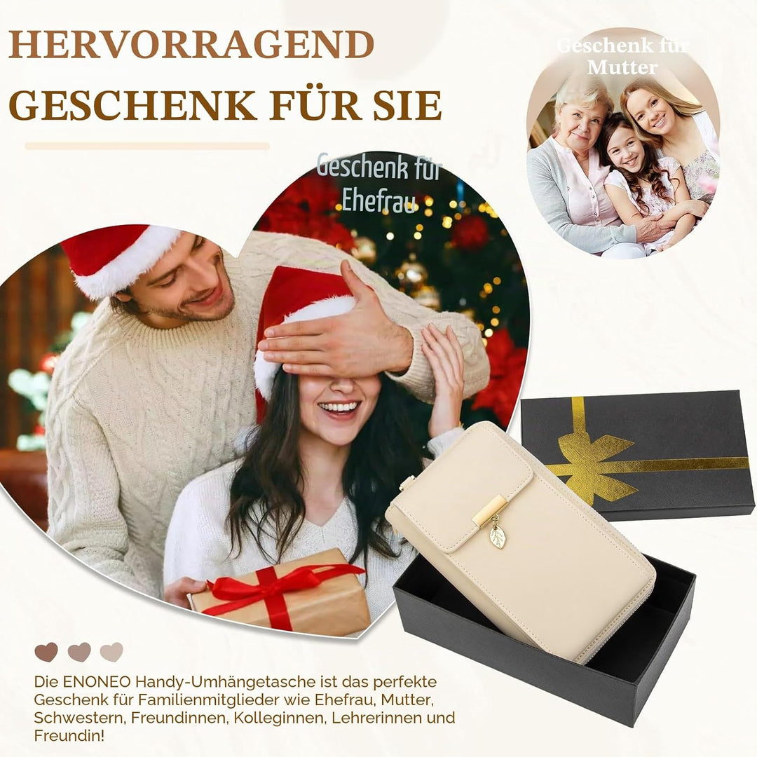 Geldbörse Damen Handytasche zum Umhängen Leder PU Damen Umhängetasche Kleine RFID Schutz Handy Geldb