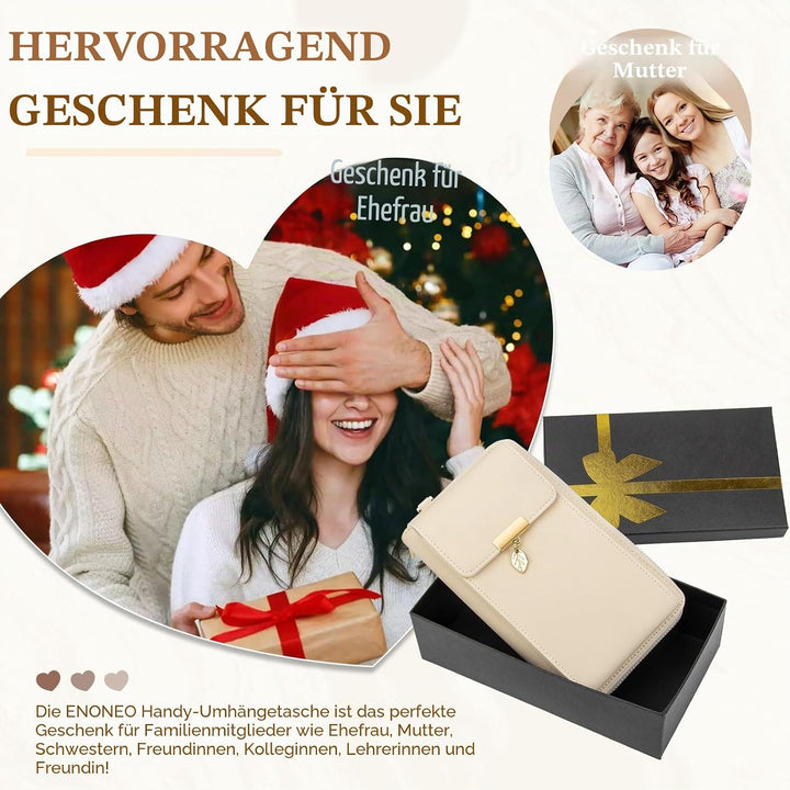 Geldbörse Damen Handytasche zum Umhängen Leder PU Damen Umhängetasche Kleine RFID Schutz Handy Geldb