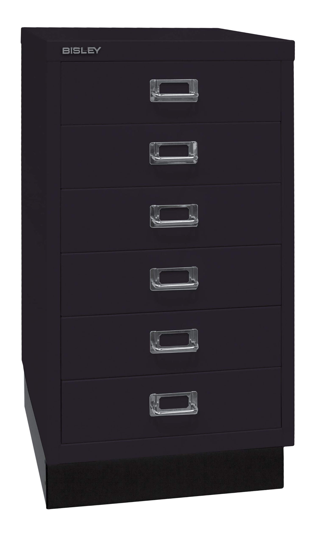 BISLEY MultiDrawer, 29er Serie mit Sockel, DIN A3, 6 Schubladen, Metall, 633 Schwarz, 43.2 x 34.9 x