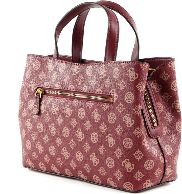GUESS Hensely Logo Girlfriend Satchel Merlot Multi
