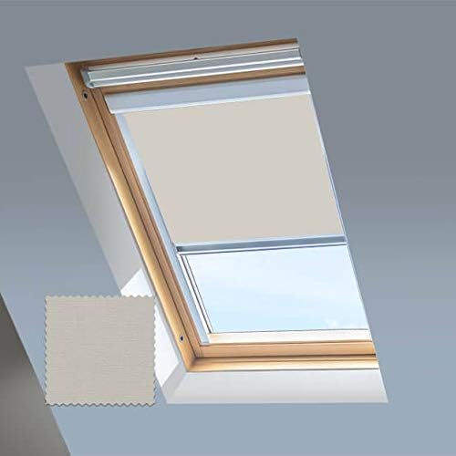 Dachfenster Jalousie für Velux Dachfenster – Verdunkelungsrollo – Stein – Silberfarbener Aluminiumra