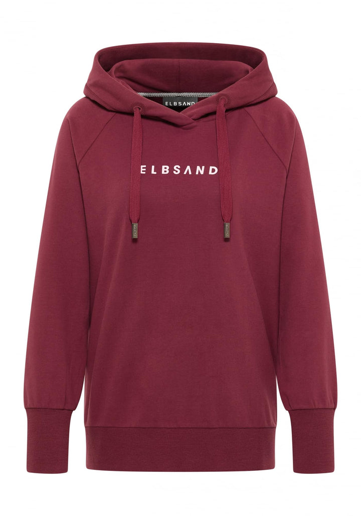 Elbsand Svana Damen Hoodie, Sweatshirt mit Kapuze, Rundhalsausschnitt Ruby S, Ruby S