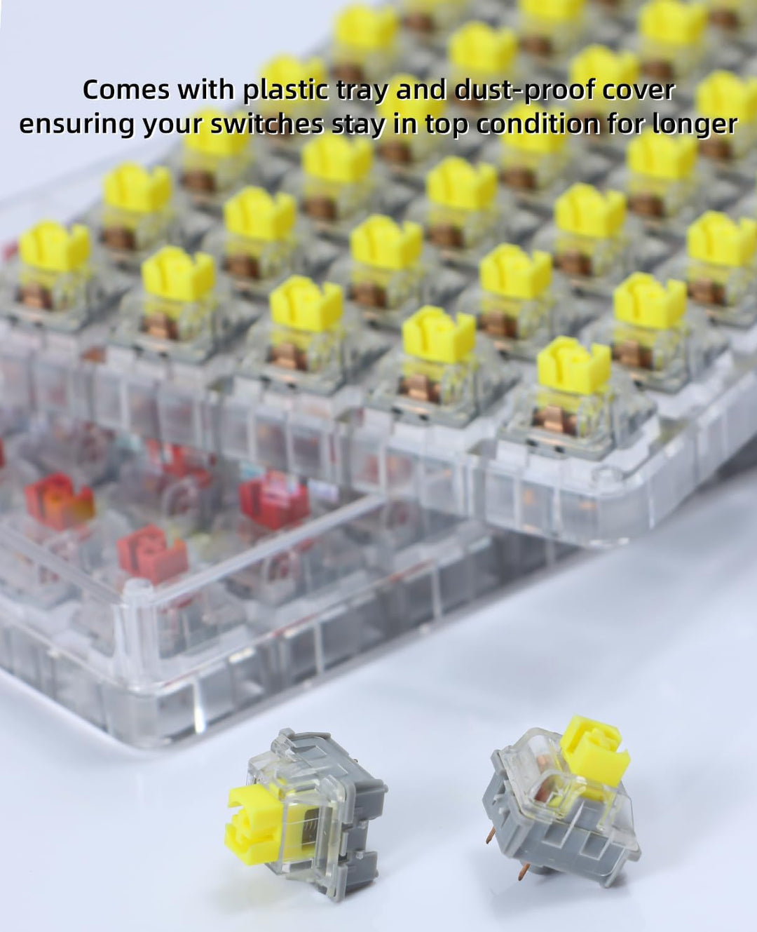 MAGIC-REFINER AS101 Pre-lubed Panda Switches, Taktile Switches für Mechanische Tastatur, 3 Pin 42gf,