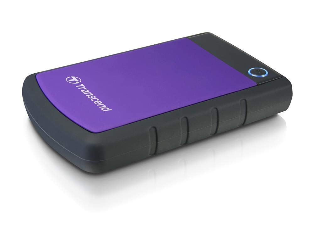 Transcend TS2TSJ25H3P 2TB portable, externe Festplatte (HDD) in purple (lila) mit Backup-Funktion (D