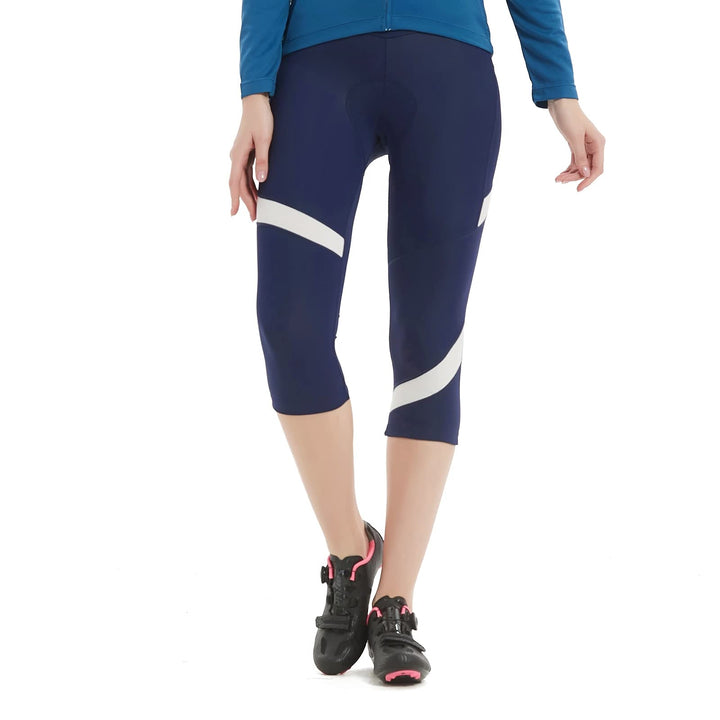 Santic Fahrradhose Damen Gepolstert 3/4 Radlerhose Damen mit Sitzpolster Radhose Damen 3/4 mit Polst