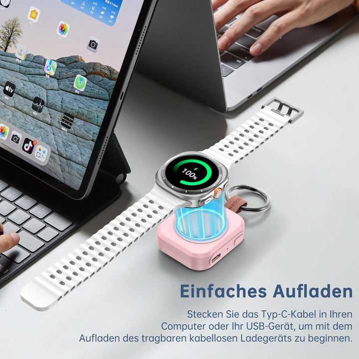 Ladegerät für Samsung Galaxy Watch, 1200 mAh, tragbares Ladegerät für Samsung Galaxy Watch 8/8 Class