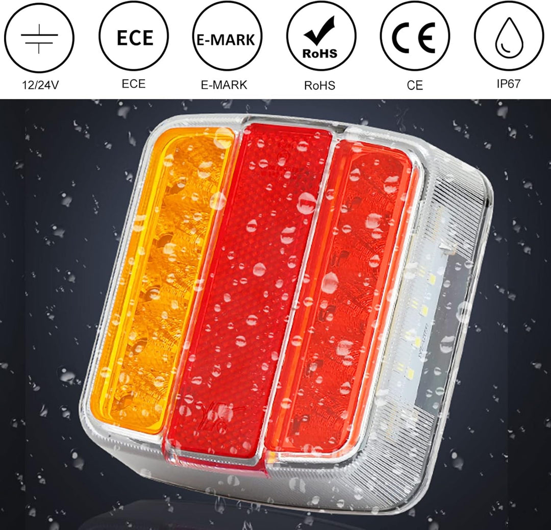 DARKGUARD LED Anhänger Rückleuchten Set,Rücklichter Für Anhänger 12v led,Rücklicht Anhänger Led 12v,
