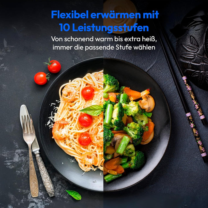 MEDION Mikrowelle mit Grill und Heissluft (25 Liter, 900 Watt, 1100 W Obergrill & 500 W Untergrill,