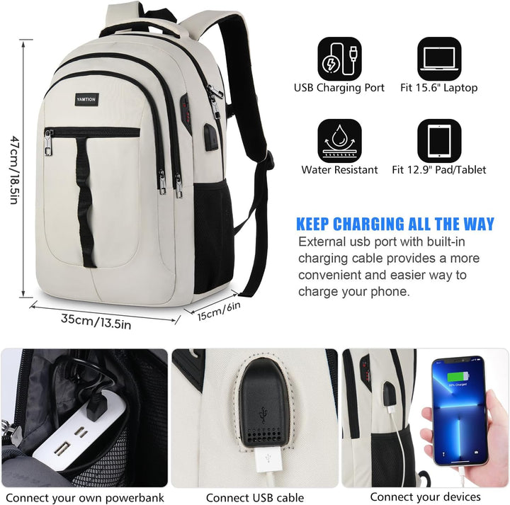 YAMTION Rucksack Herren und Damen,Unisex Schulrucksack Mädchen Teenager Jungen Laptop Rucksack Schul