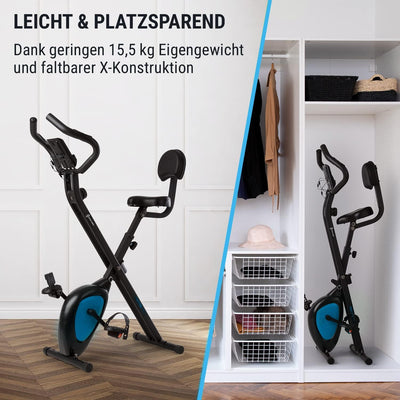 Capital Sports Azura Air Heimtainer, F Bike mit Magnet-Widerstand, Heimtrainer-Fahrrad Klappbar, Fit