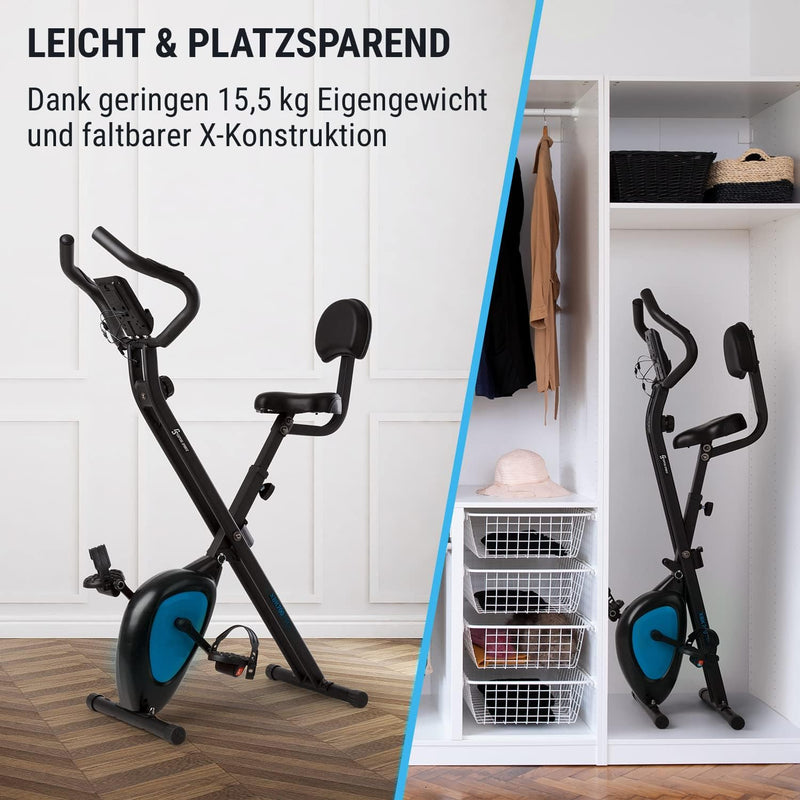 Capital Sports Azura Air Heimtainer, F Bike mit Magnet-Widerstand, Heimtrainer-Fahrrad Klappbar, Fit