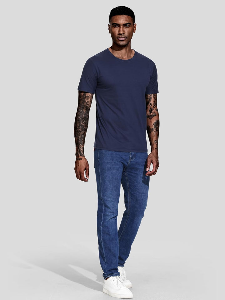 Teesmen Mann Sport T Shirt 5pack Gym Kurze Ärmel Laufen Schlichte Mulit Crew Neck Workout T-Shirt, D