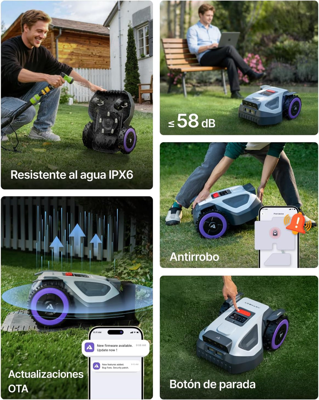 ANTHBOT M9 Mähroboter mit Regenschutz M9+Garage, M9+Garage