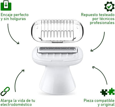 Electrododo 81719635 Rasierkopf für Epilierer Braun Silk Epil 9 Flex