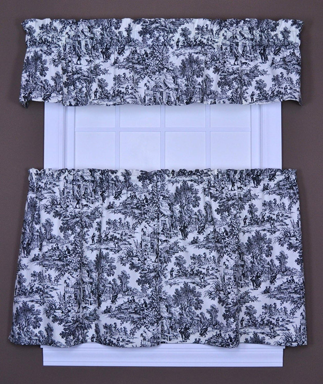 Ellis Curtain Victoria Park Toile Vorhänge, 172 x 76 cm, Schwarz 68 x 30 Tier Schwarz, 68 x 30 Tier