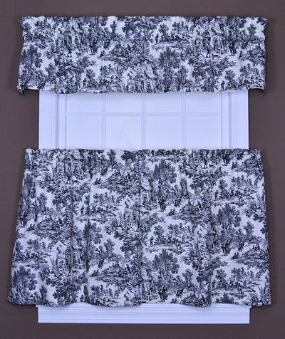 Ellis Curtain Victoria Park Toile Vorhänge, 172 x 76 cm, Schwarz 68 x 30 Tier Schwarz, 68 x 30 Tier