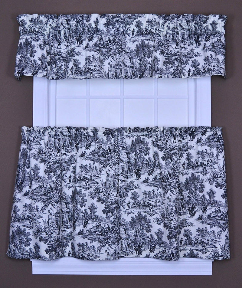 Ellis Curtain Victoria Park Toile Vorhänge, 172 x 76 cm, Schwarz 68 x 30 Tier Schwarz, 68 x 30 Tier