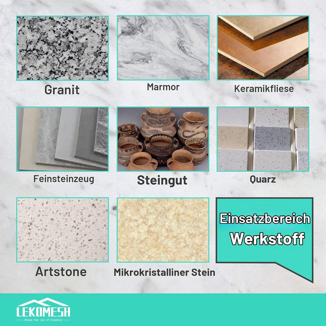 Diamant Fliesen Sägeblatt 125MM LEKOMESH - Doppelseitig Diamant-Trennscheibe für Granit,Marmor,Porze
