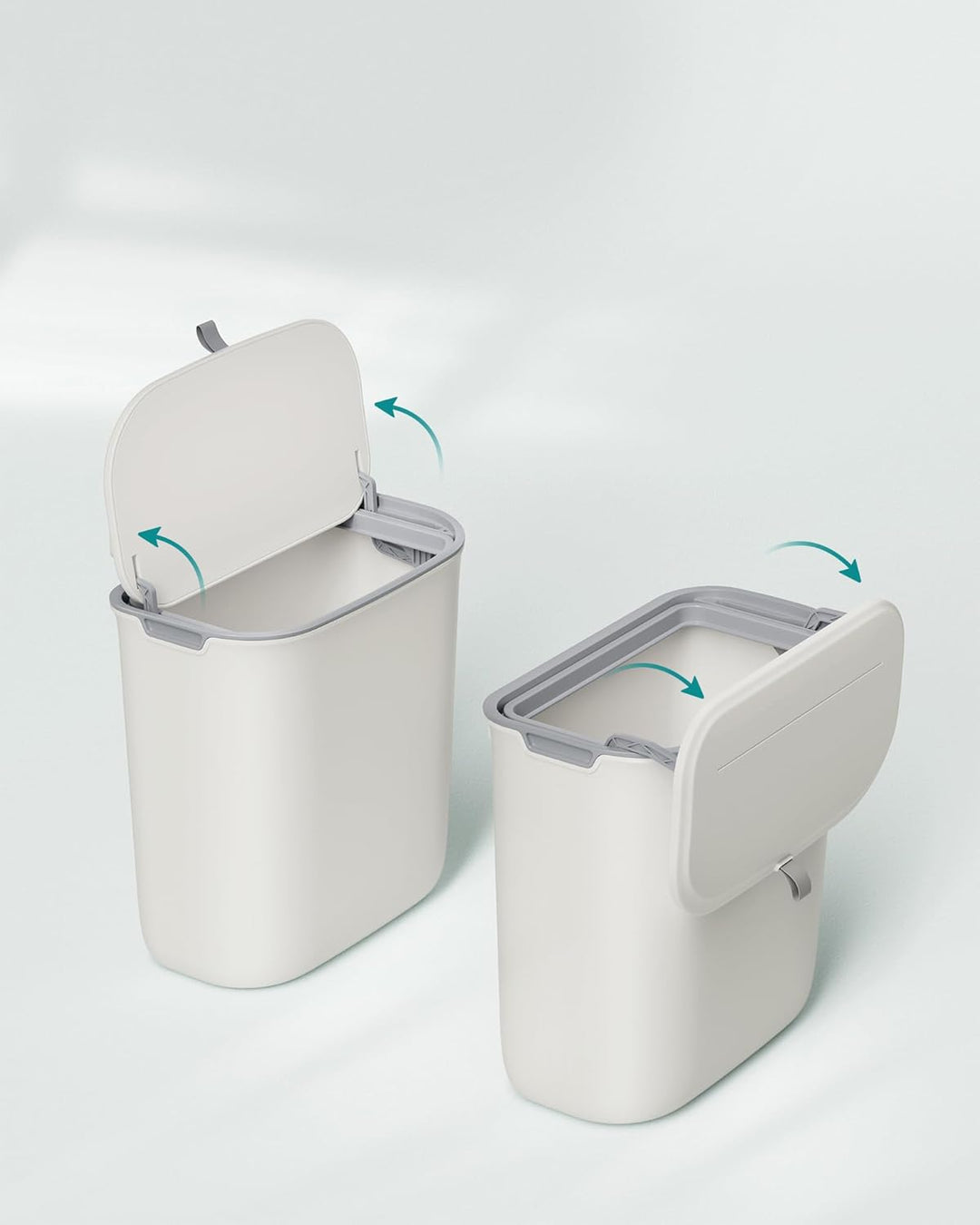 SONGMICS LTB820W9 Abfalleimer zum Aufhängen, 9 l, Küchenabfalleimer, mit Deckel für Lebensmittelabfä