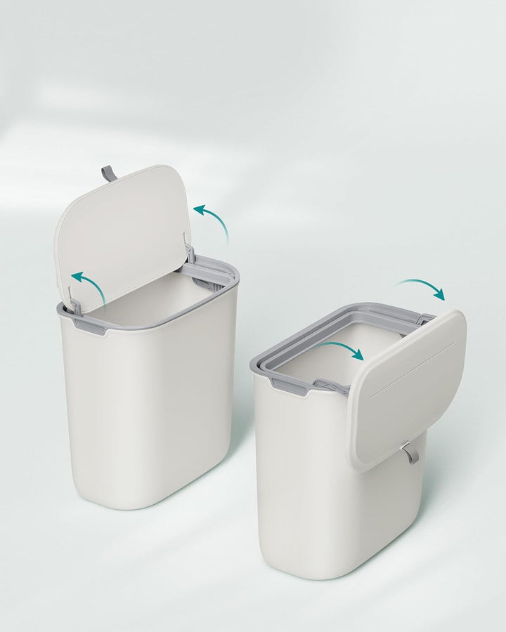 SONGMICS LTB820W9 Abfalleimer zum Aufhängen, 9 l, Küchenabfalleimer, mit Deckel für Lebensmittelabfä