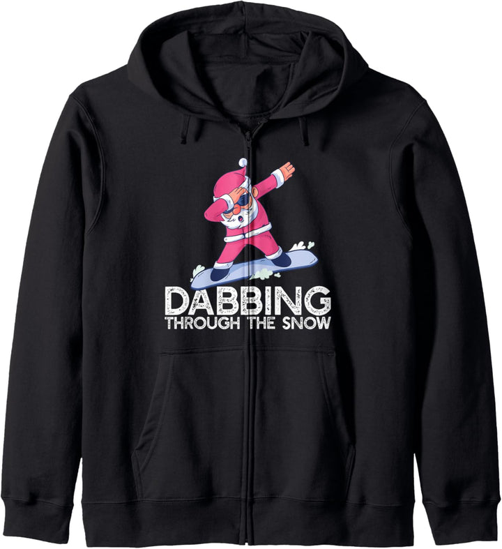 DABBING DURCH DEN SCHNEE Santa Claus Dabs Snowboard Meme Kapuzenjacke