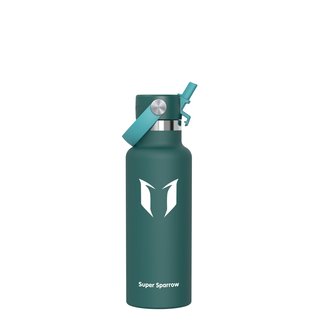 Super Sparrow Trinkflasche Edelstahl - Thermobecher - 350ml, 500ml, 750ml, 1L - FlipFlow Trinkflasch
