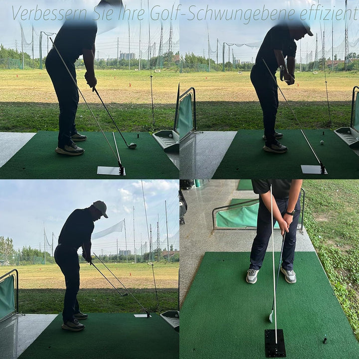 FINGER TEN Golf Alignment Stick Trainingshilfe Eisenplatte, Golfübungsstangen Putten Trainer Ausrich
