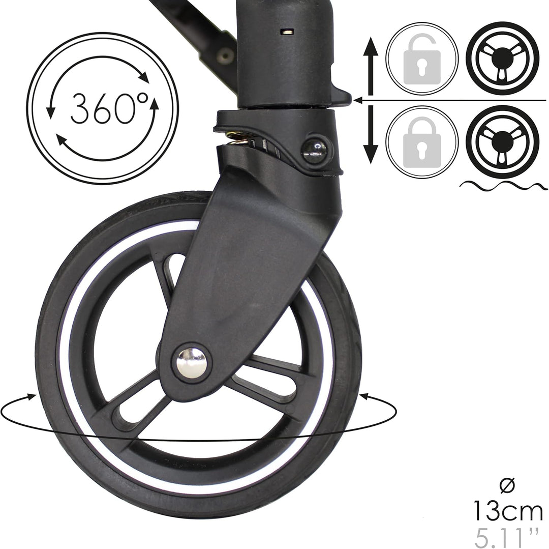 Max Shopping Caddy - Dein persönlicher Einkaufswagen, Faltbarer Shopping-Wagen, 4 Räder inkl. Federu