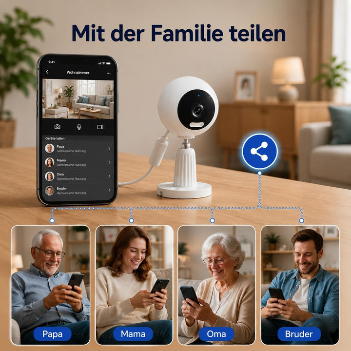 3MP 5G Überwachungskamera Aussen/Innen, Kamera Überwachung Aussen, WLAN Camera Indoor/Outdoor, Babyp