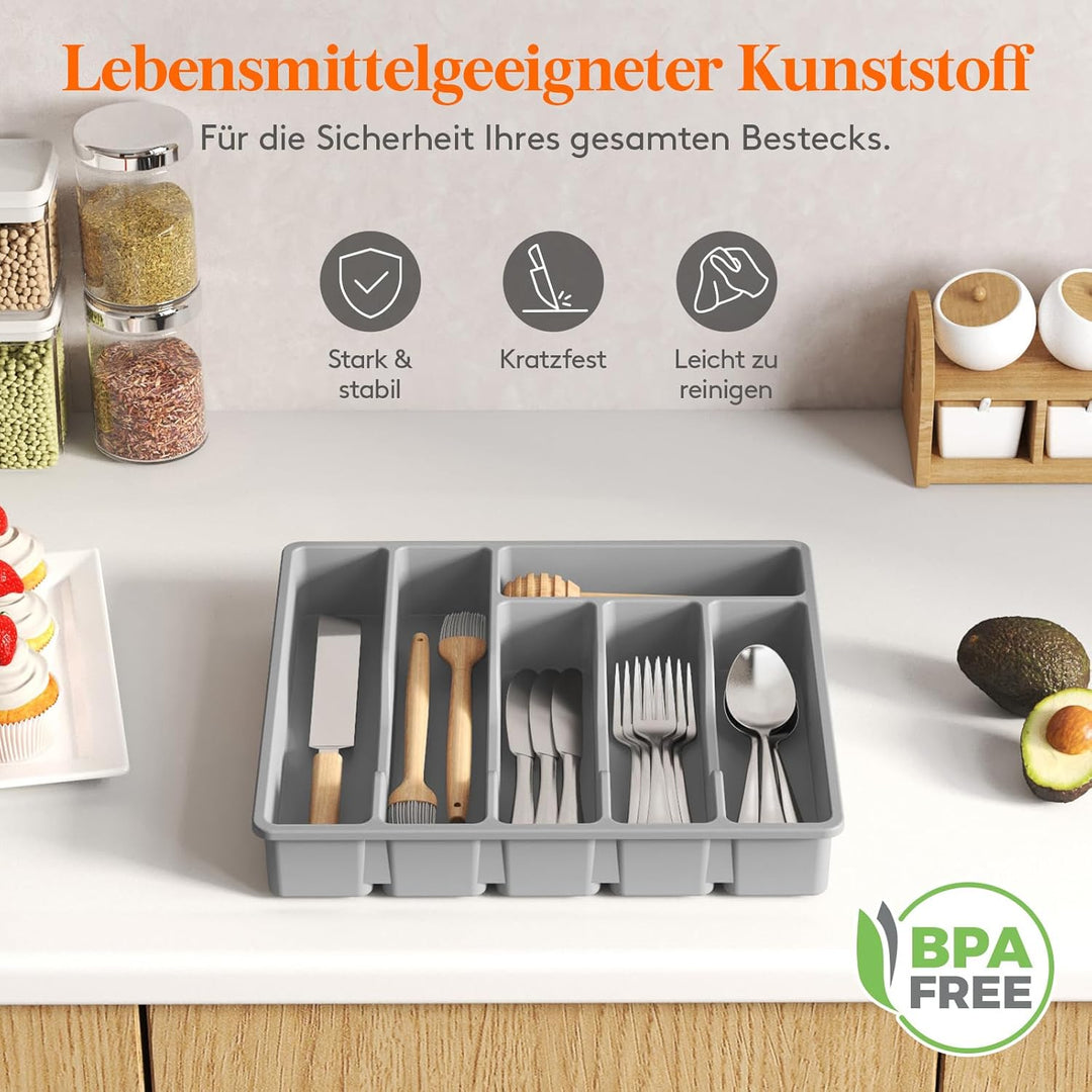 Lifewit Besteckkasten für Schubladen, Besteck Organizer Schublade Organizer Küche Kompakt Besteckein