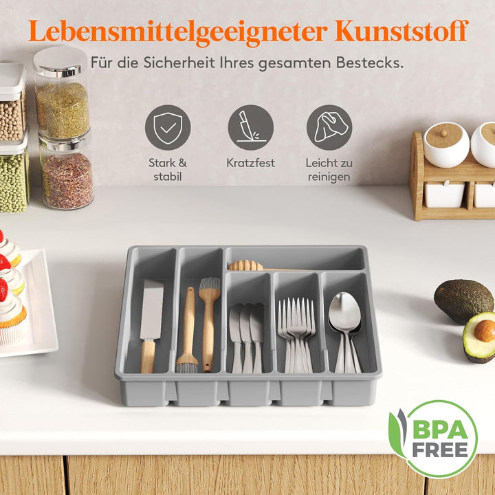 Lifewit Besteckkasten für Schubladen, Besteck Organizer Schublade Organizer Küche Kompakt Besteckein