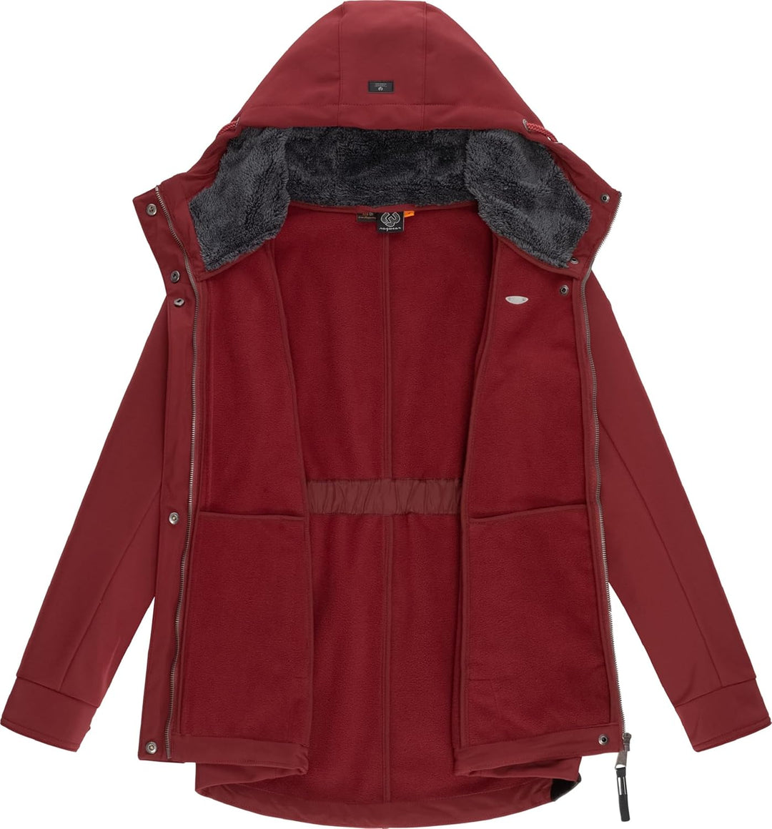 Ragwear Damen Übergangsjacke Funktionsjacke Softshelljacke wasserabweisend mit Kapuze Monadde Softsh