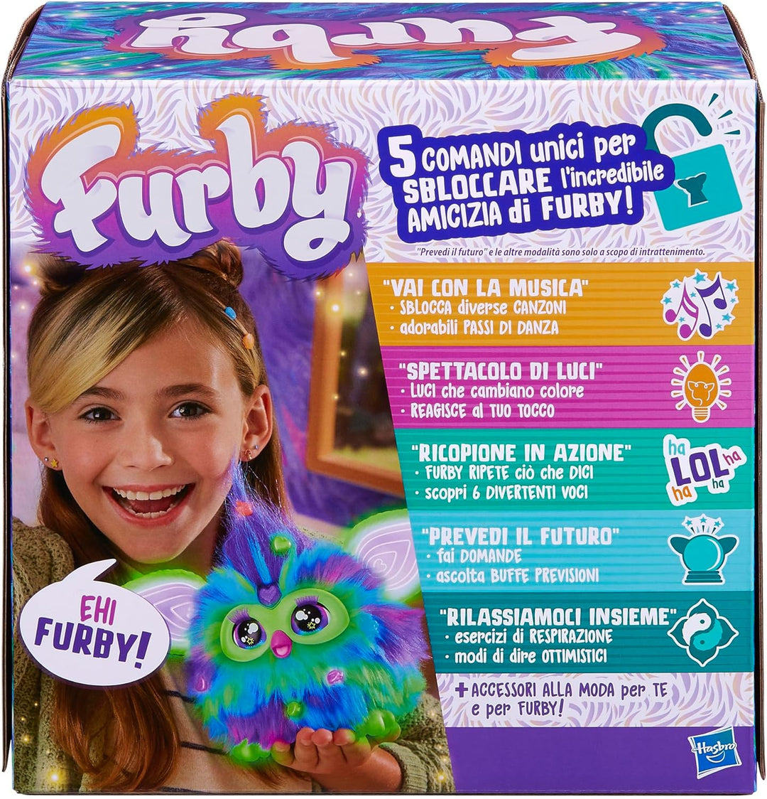 Hasbro Furby Galaxy Elektronisches Plüschtier für Kinder und Mädchen ab 6 Jahren, Plüsch mit Lichter